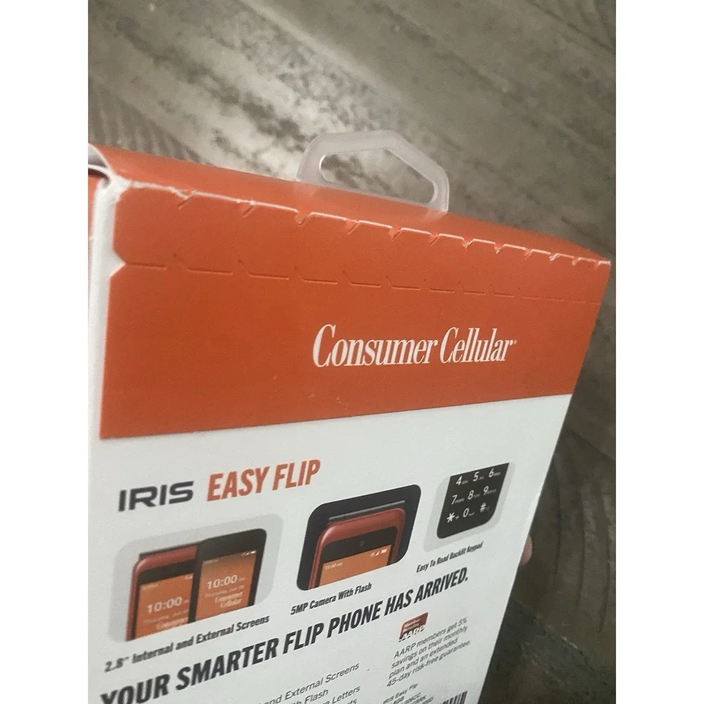 Iris Easy Flip Consumer Cellular Flip Phone 2.8